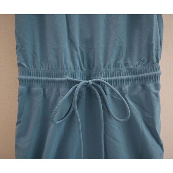 Athleta 659323-02 Women's Sz XS Blue Savannah Strap Drawstring Waist Mini Dress - Picture 3 of 11